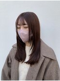 ピンクブラウン、顔周りレイヤー