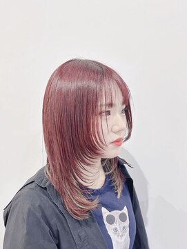 ビルド(build) 20代 30代 40代 顔周りレイヤーロング髪質改善チェリーブラウン