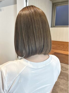 アルバム 銀座(ALBUM GINZA) グレーベージュニュアンスカラーカーキベージュ前髪_ba525671