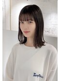 切りっぱなしボブ外ハネパツっと鎖骨ミディアム20代30代40代
