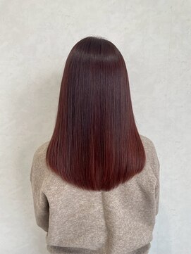 ジーナ  札幌大通(Zina) 美髪＊ツヤ髪ストレート＊チェリーブラウン＊Zina札幌大通