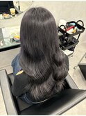 ラベンダーグレー艶カラー韓国ヘアラベンダーグレージュ