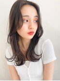 くびれヘアアプリコットオレンジ夏ヘアハイライトカラー        