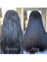 カットアンドトータルビューティ ヴァンキャトル(Cut&Total Beauty VINGT QUATRE)&nbsp;ロングヘアの縮毛矯正ビフォーアフター◎