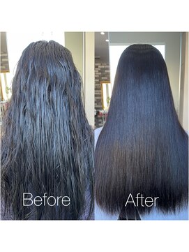 カットアンドトータルビューティ ヴァンキャトル(Cut&Total Beauty VINGT QUATRE) ロングヘアの縮毛矯正ビフォーアフター◎