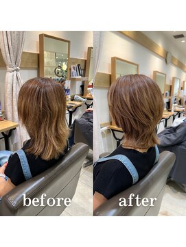 ステラバイケンジ 藤沢(STELLA by KENJE) 白髪ぼかし細めハイライト30代40代50代ベージュ