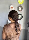 ツイン編みおろし