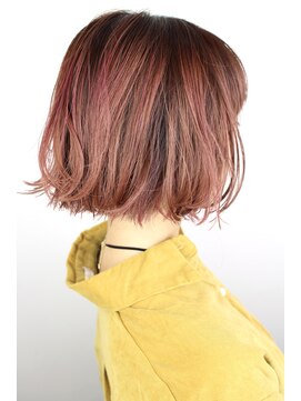 ジャコ ヘアー(jako HAIR) 【jako】ショートボブ 切りっぱなし ピンク くびれ