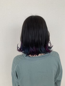 ヘアルシェーヌ ルミエール(hair le chene lumiere) 裾カラーラベンダーブルー