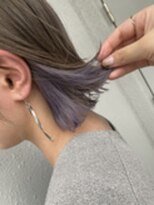 カプア 仙台駅前店(Kapua)&nbsp;外ハネボブカット/インナーカラー/ブルーラベンダーアッシュ