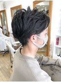 MEN'S HAIR  センターパート　ツイストスパイラル　コンマヘア