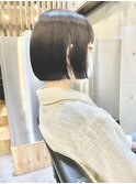 大人可愛い20代30代40代黒髪前下がりショートボブ丸みショート◎