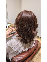 ルレ 本山(Relais)&nbsp;明るめオレンジカラー＆ゆるふわパーマスタイル