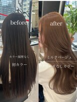 アルドーレフィエロ シンサイバシ(Ardore fiero shinsaibashi)&nbsp;ミルクティーベージュ／ブリーチなし【小山田繭】20代30代40代