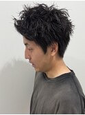 メンズスパイキーショートパーマツイストパーマ刈り上げ