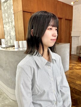 アペロ 柏(Apero) 切りっぱなしボブ/結べるボブ/前髪/オリーブグレージュ/柏美容室