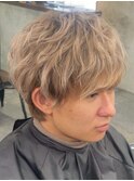 xカット//ホワイトグレージュ/レイヤーカット/チェリーブラウン