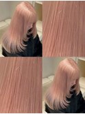 18093ラベンダーピンクミルクティーベージュくびれミディアム