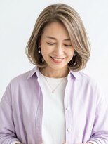 ヘアスタジオルース(HAIR STUDIO LUZ) 40代50代60代の大人ボブ/白髪ぼかしハイライト/堀江/北堀江