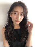 イメチェンヘアスタイル/フェミニンロング/ダークアッシュ