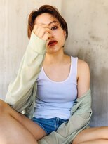 ソルトウォーター(SALT WATER)&nbsp;ニュアンスショート　オレンジベージュ ダブルカラー