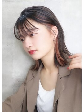 ブリス(VLISS) 耳掛けタイトミディ＿ショコラベージュボブルフベビーバング