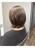 大人ベージュ・ボブウルフ外ハネボブ