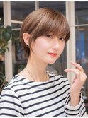 ショートボブ20代30代ココアブラウン髪質改善青山表参道