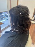 お呼ばれ／ハーフアップ／結婚式