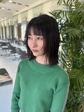 ハピネス 西大寺店(Happiness) ぱつっとボブ 黒髪 顔周りレイヤー レイヤーカット