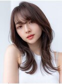 韓国レイヤー顔周りカット透明感カラー髪質改善艶髪シースルー