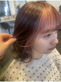 10代20代大人可愛いフェイスフレーミングカラーピンクベージュ