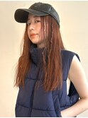オレンジブラウン ブリーチ ハイトーン 艶髪 三つ編み 10代20代