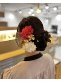 【成人式前撮りヘアセット】金箔水引ヘア