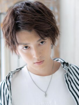 トニーアンドガイ メン 与野駅前店(TONI&GUY MEN) 20代30代ダークアッシュ斜めバング爽やか大人ショートj与野