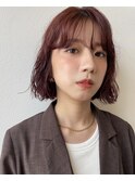 autumnボルドーブラウン×ボブウェーブ