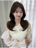顔周りカット/触覚/ミルクティーベージュ/韓国巻き/表参道駅