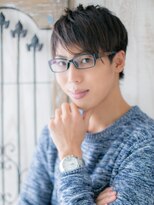メンズヘア ビーセカンド 草加店(MENS HAIR B-2) フルバング束感ダークアッシュツーブロックメンズショートa1草加