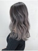 ハイライトグラデーショングレー_フリンジウェーブ_ba297523
