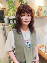 ルアウハク 梅田(LUAU Haku)&nbsp;・オレンジカーリーパーマ/ミディアム・【Haku/梅田/タクノ】