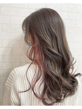 オリジンズヘアーセカンド 守谷店(Origins hair 2nd) スウィートピンクのイヤリングカラー×ベージュカラー