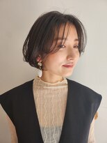 大人ショートボブ×シースルーバング
