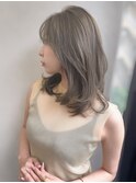 ブリーチなし透明感オリーブグレージュ