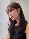 レイヤーカット小顔カットナチュラルワンカールグレージュ