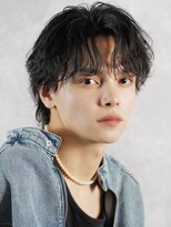 オーシャントーキョー(OCEAN TOKYO) 韓国ヘアカルマパーマコンマバングセンターパート黒髪ウルフ