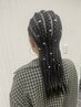 特殊ヘアセット（コーンロウ風編み込み8本)￥8000
