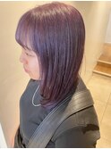 顔まわりレイヤー×パープルカラー
