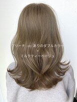 サラジュ 仁川店(SARAJU)&nbsp;ブリーチ（2回）ありのダブルカラー×『ミルクティーベージュ』