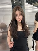 ロングヘアー　オリーブグレージュ　髪質改善 赤坂見附