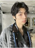 MEN’S HAIR/ブルーブラック/フェザーパーマ/銀座